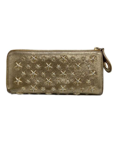 JIMMY CHOO（ジミーチュウ）JIMMY CHOO (ジミーチュウ) スタースタッズ長財布 ゴールドの古着・服飾アイテム