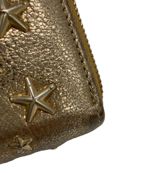 JIMMY CHOO（ジミーチュウ）JIMMY CHOO (ジミーチュウ) スタースタッズ長財布 ゴールドの古着・服飾アイテム