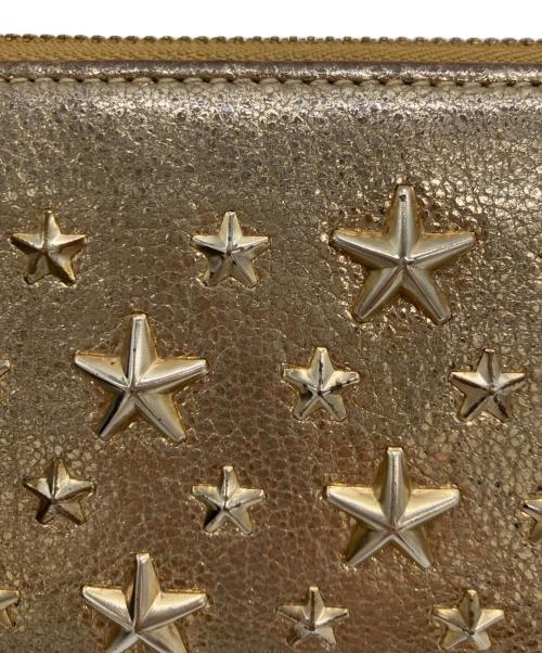 JIMMY CHOO（ジミーチュウ）JIMMY CHOO (ジミーチュウ) スタースタッズ長財布 ゴールドの古着・服飾アイテム