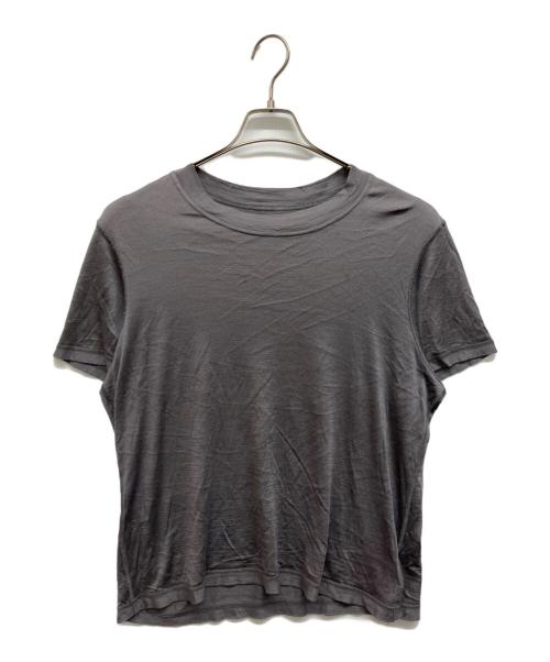 YINDIGO A M（インディゴエイエム）YINDIGO A M (インディゴエイエム) インサイドアウトシルクTシャツ グレー サイズ:46の古着・服飾アイテム