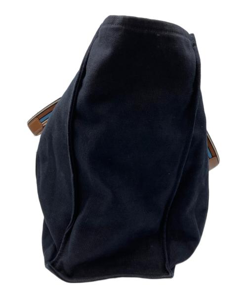 LORO PIANA（ロロピアーナ）LORO PIANA (ロロピアーナ) The Suitcase Stripe Linen & Cotton Tote ネイビーの古着・服飾アイテム