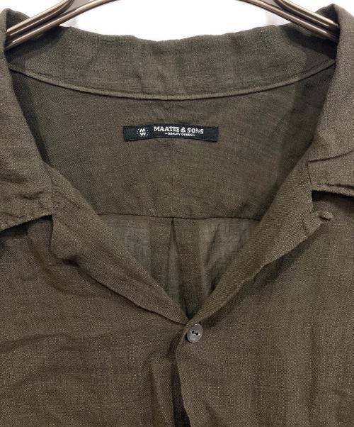 MAATEE&SONS（マーティーアンドサンズ）MAATEE&SONS (マーティーアンドサンズ) S/S OPEN COLLAR SHIRTS ドSLINEN オリーブ サイズ:4の古着・服飾アイテム