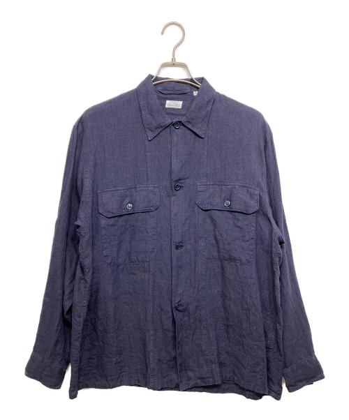 COMOLI（コモリ）COMOLI (コモリ) Salvatore Piccolo (サルヴァトーレ・ピッコロ) リネン C.P.Oシャツ ネイビー サイズ:48の古着・服飾アイテム
