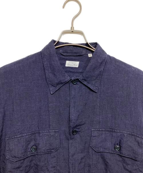 COMOLI（コモリ）COMOLI (コモリ) Salvatore Piccolo (サルヴァトーレ・ピッコロ) リネン C.P.Oシャツ ネイビー サイズ:48の古着・服飾アイテム
