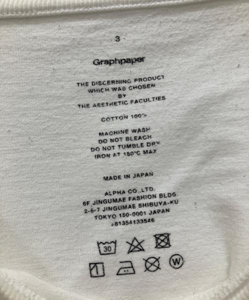 Graphpaper（グラフペーパー）Graphpaper (グラフペーパー) L/S Oversized Tee ホワイト サイズ:3の古着・服飾アイテム
