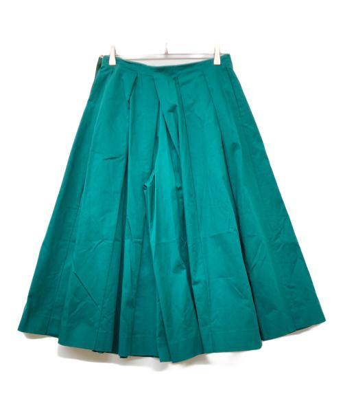 DRAWER（ドゥロワー）Drawer (ドゥロワー) ギャバストレッチワイドパンツ グリーン サイズ:36の古着・服飾アイテム