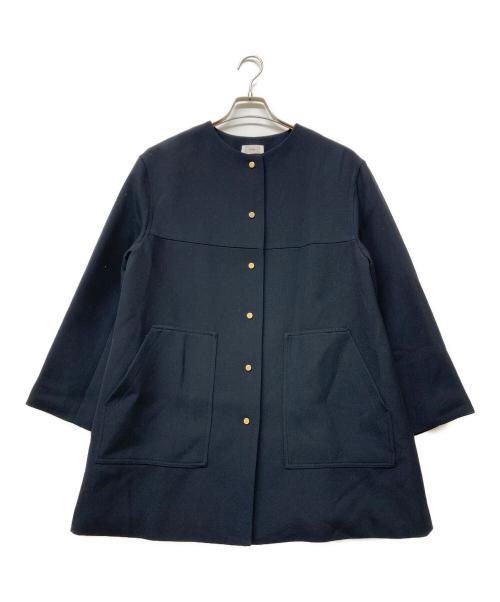 IENA（イエナ）IENA (イエナ) BOXYノーカラーコート ネイビー サイズ:36の古着・服飾アイテム