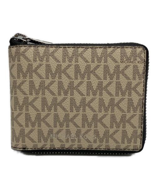 MICHAEL KORS（マイケル・コース）MICHAEL KORS (マイケル・コース) ラウンドファスナー財布 ベージュの古着・服飾アイテム