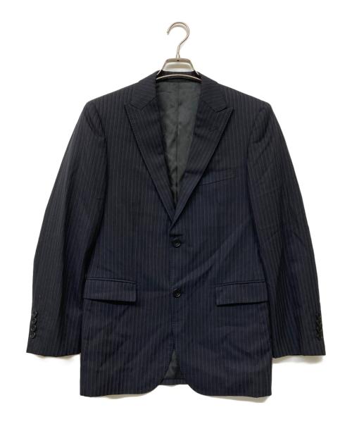 BURBERRY BLACK LABEL（バーバリーブラックレーベル）BURBERRY BLACK LABEL (バーバリーブラックレーベル) 2B シングルブレストストライプセットアップスーツ ブラック サイズ:38Rの古着・服飾アイテム