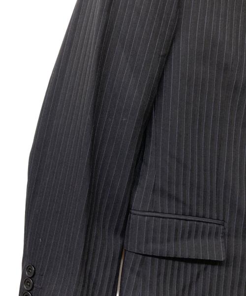 BURBERRY BLACK LABEL（バーバリーブラックレーベル）BURBERRY BLACK LABEL (バーバリーブラックレーベル) 2B シングルブレストストライプセットアップスーツ ブラック サイズ:38Rの古着・服飾アイテム