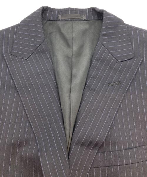 BURBERRY BLACK LABEL（バーバリーブラックレーベル）BURBERRY BLACK LABEL (バーバリーブラックレーベル) 2B シングルブレストストライプセットアップスーツ ブラック サイズ:38Rの古着・服飾アイテム