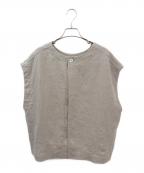 BEARDSLEYビアズリー）の古着「リネンショートベスト」｜グレー