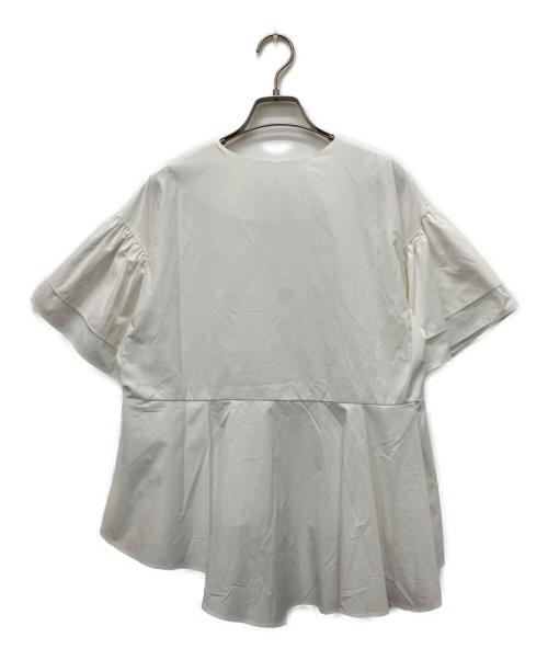 anana（アナナ）ANANA (アナナ) T/Cパールキーネックアシメフレアブラウス ホワイト サイズ:Freeの古着・服飾アイテム