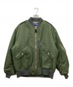 COMME des GARCONS JUNYA WATANABE MANコム デ ギャルソン ジュンヤ ワタナベ マン）の古着「ナイロンツイルプリントフライトジャケット」｜オリーブ