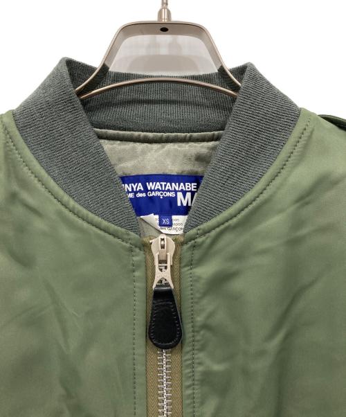 COMME des GARCONS JUNYA WATANABE MAN（コム デ ギャルソン ジュンヤ ワタナベ マン）COMME des GARCONS JUNYA WATANABE MAN (コム デ ギャルソン ジュンヤ ワタナベ マン) ナイロンツイルプリントフライトジャケット オリーブ サイズ:XSの古着・服飾アイテム