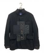 JUNYA WATANABE MANジュンヤワタナベマン）の古着「ウール紡毛ツイル 製品加工×多素材パッチワークジャケット」｜ブラック