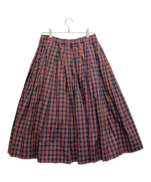 BLACK COMME des GARCONS（ブラックコムデギャルソン）BLACK COMME des GARCONS (ブラックコムデギャルソン) タータンチェックボリュームフレアスカート ネイビー サイズ:Sの古着・服飾アイテム