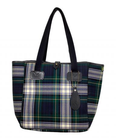 中古・古着通販】Brady (ブレディ) チェックトートバッグ ネイビー