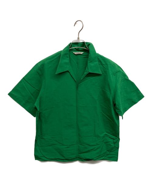 AURALEE（オーラリー）AURALEE (オーラリー) HIGH DENSITY FINX LINEN WEATHER HALF SLEEVED SHIRT グリーン サイズ:１の古着・服飾アイテム