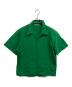 AURALEE（オーラリー）の古着「HIGH DENSITY FINX LINEN WEATHER HALF SLEEVED SHIRT」｜グリーン
