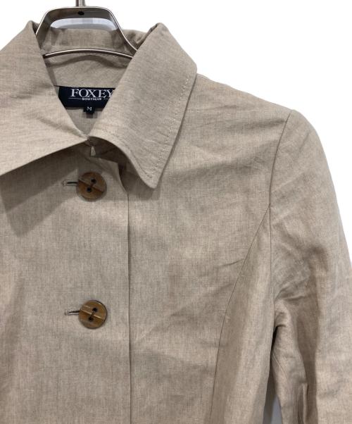FOXEY BOUTIQUE（フォクシー ブティック）FOXEY BOUTIQUE (フォクシー ブティック) リネンステンカラーコート ベージュ サイズ:Mの古着・服飾アイテム