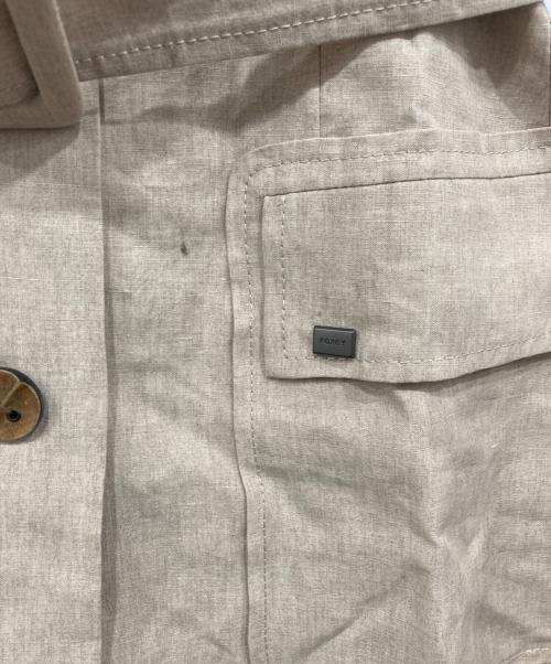 FOXEY BOUTIQUE（フォクシー ブティック）FOXEY BOUTIQUE (フォクシー ブティック) リネンステンカラーコート ベージュ サイズ:Mの古着・服飾アイテム