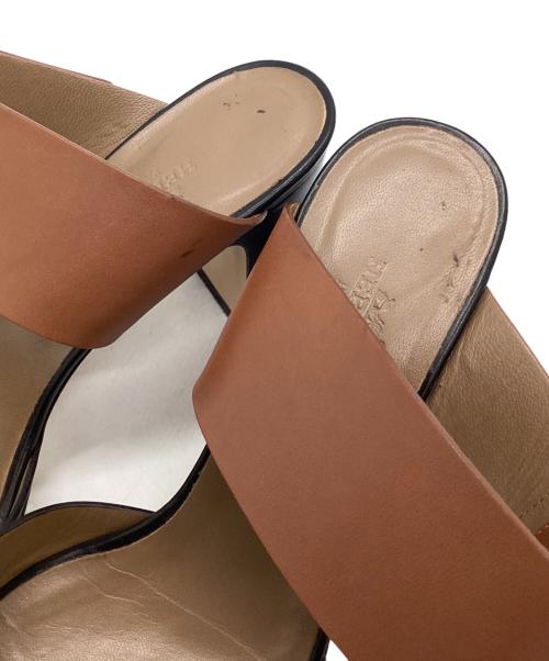 HERMES（エルメス）HERMES (エルメス) サンダル ブラック×ブラウン サイズ:36 1/2の古着・服飾アイテム