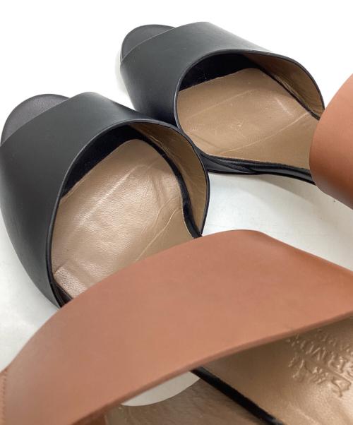 HERMES（エルメス）HERMES (エルメス) サンダル ブラック×ブラウン サイズ:36 1/2の古着・服飾アイテム