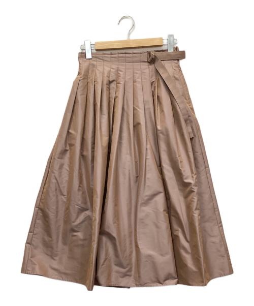 ANAYI（アナイ）ANAYI (アナイ) シャンブレータフタタックスカート ブラウン サイズ:38の古着・服飾アイテム