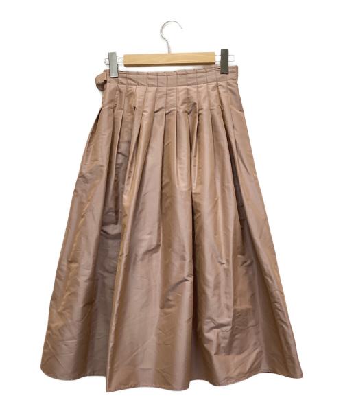 ANAYI（アナイ）ANAYI (アナイ) シャンブレータフタタックスカート ブラウン サイズ:38の古着・服飾アイテム
