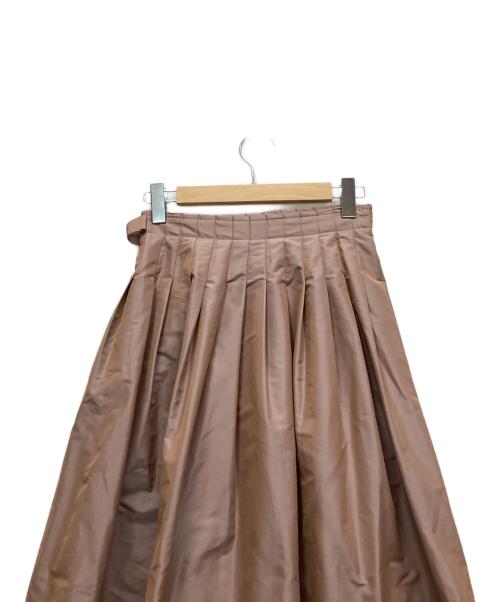ANAYI（アナイ）ANAYI (アナイ) シャンブレータフタタックスカート ブラウン サイズ:38の古着・服飾アイテム