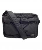 PORTERポーター）の古着「SLING BAG W zip(L)（スリング バッグ W ジップ）」｜ブラック