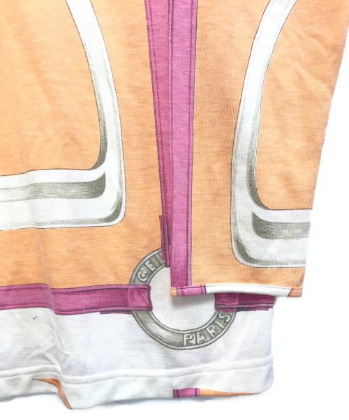 CELINE（セリーヌ）CELINE (セリーヌ) レーヨン総柄ロングカットソー オレンジ サイズ:Mの古着・服飾アイテム