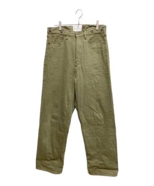 NIGEL CABOURN（ナイジェルケーボン）NIGEL CABOURN (ナイジェルケーボン) RAILMAN DENIM PANT WIDE オリーブ サイズ:30の古着・服飾アイテム