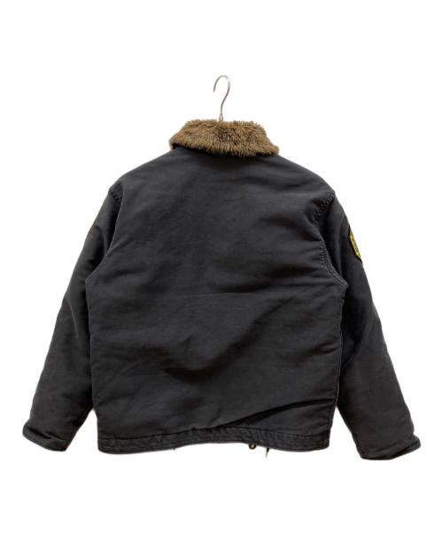 HOUSTON（ヒューストン）HOUSTON (ヒューストン) N-1デッキジャケット ブラック サイズ:38の古着・服飾アイテム