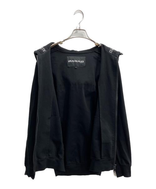 1piu1uguale3 SPORT（ウノ ピゥ ウノ ウグァーレ トレ）1piu1uguale3 SPORT (ウノ ピゥ ウノ ウグァーレ トレ) RUBBER LINE ZIP UP HOODIE ブラック サイズ:Ｖの古着・服飾アイテム