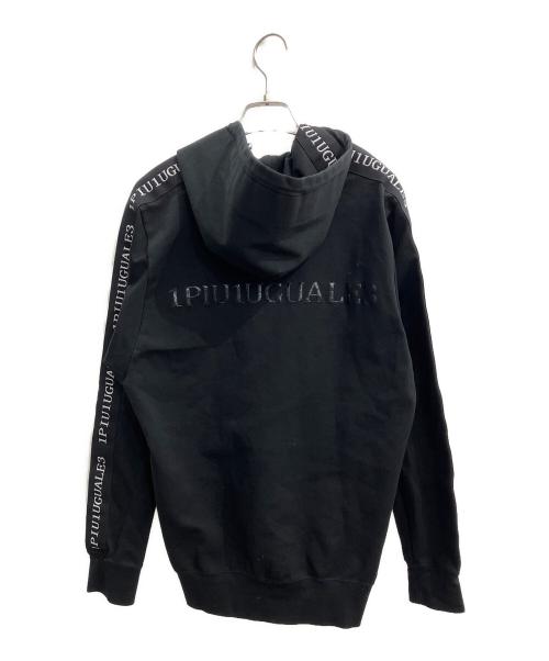 1piu1uguale3 SPORT（ウノ ピゥ ウノ ウグァーレ トレ）1piu1uguale3 SPORT (ウノ ピゥ ウノ ウグァーレ トレ) RUBBER LINE ZIP UP HOODIE ブラック サイズ:Ｖの古着・服飾アイテム
