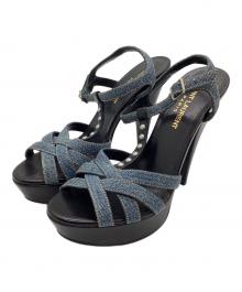 Saint Laurent Paris（サンローランパリ）の古着「スタッズデニムサンダル」｜ブラック