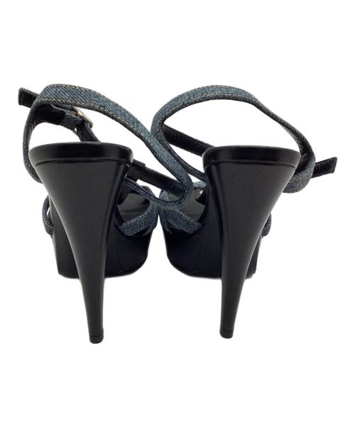 Saint Laurent Paris（サンローランパリ）Saint Laurent Paris (サンローランパリ) スタッズデニムサンダル ブラック サイズ:37の古着・服飾アイテム