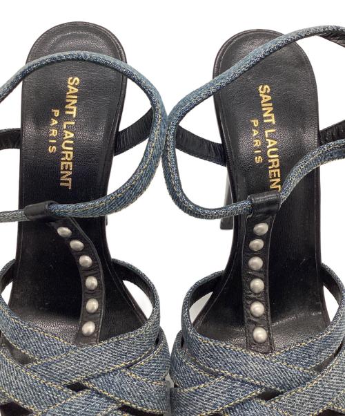 Saint Laurent Paris（サンローランパリ）Saint Laurent Paris (サンローランパリ) スタッズデニムサンダル ブラック サイズ:37の古着・服飾アイテム