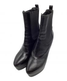 Saint Laurent Paris（サンローランパリ）の古着「プラットフォームサイドゴアショートブーツ」｜ブラック