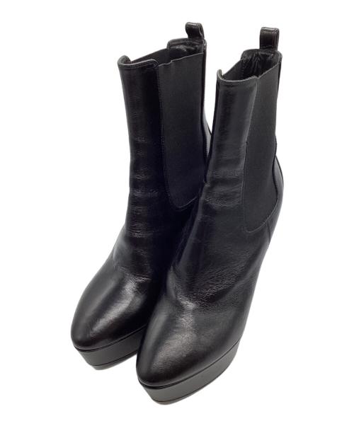 Saint Laurent Paris（サンローランパリ）Saint Laurent Paris (サンローランパリ) プラットフォームサイドゴアショートブーツ ブラック サイズ:37 1/2の古着・服飾アイテム
