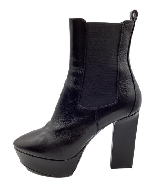 Saint Laurent Paris（サンローランパリ）Saint Laurent Paris (サンローランパリ) プラットフォームサイドゴアショートブーツ ブラック サイズ:37 1/2の古着・服飾アイテム