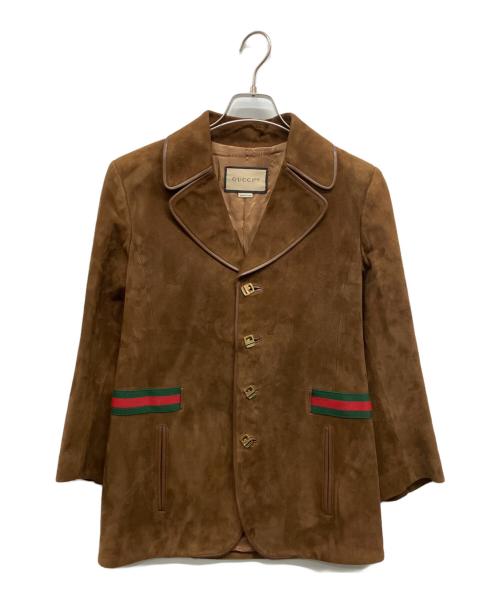 GUCCI（グッチ）GUCCI (グッチ) レザージャケット ブラウン サイズ:38の古着・服飾アイテム