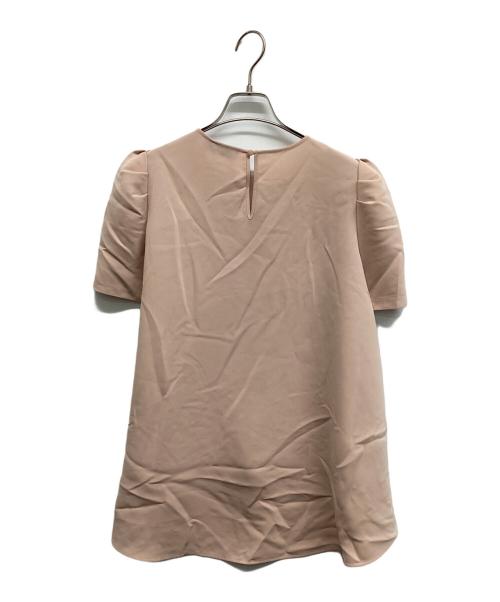 Aveniretoile（アベニールエトワール）Aveniretoile (アベニールエトワール) ダブルクロスタックスリーブフレアブラウス ピンクベージュ サイズ:36の古着・服飾アイテム