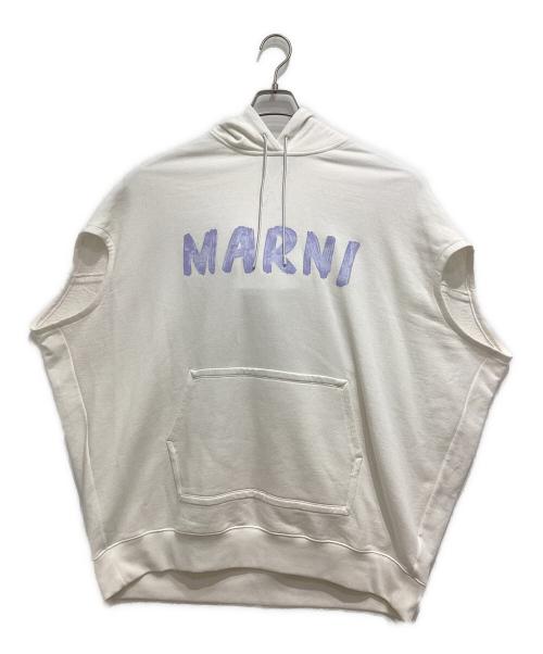MARNI（マルニ）MARNI (マルニ) ショートスリーブロゴフーディ オフホワイト サイズ:42の古着・服飾アイテム