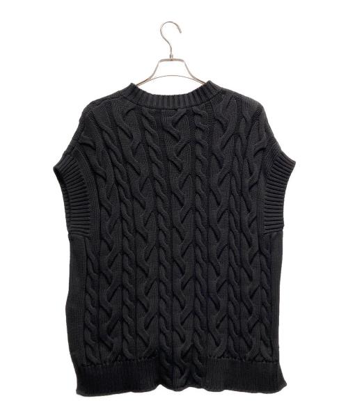 'S Max Mara（エスマックスマーラ）'S Max Mara (エスマックスマーラ) ケーブルニットベスト ブラック サイズ:Lの古着・服飾アイテム