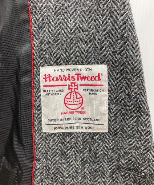 WEEKEND Max Mara（ウィークエンド マックスマーラ）WEEKEND Max Mara (ウィークエンド マックスマーラ) Harris Tweed (ハリスツイード) コラボツイードヘリンボーン編みダブルコート グレー サイズ:Mの古着・服飾アイテム