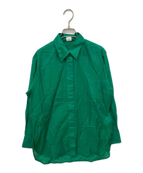 EFFE BEAMS（エッフェ ビームス）EFFE BEAMS (エッフェ ビームス) コットンシルク レギュラーシャツ グリーン サイズ:38 未使用品の古着・服飾アイテム