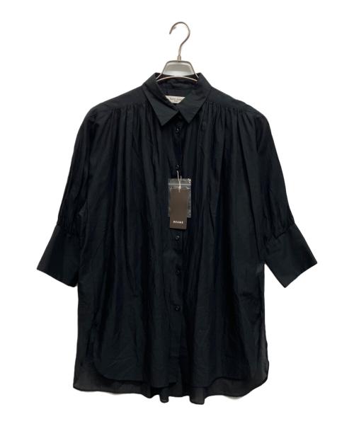 Demi-Luxe Beams（デミルクス ビームス）Demi-Luxe BEAMS (デミルクス ビームス) コットンローン ナチュラル シャツ ブラック サイズ:38の古着・服飾アイテム